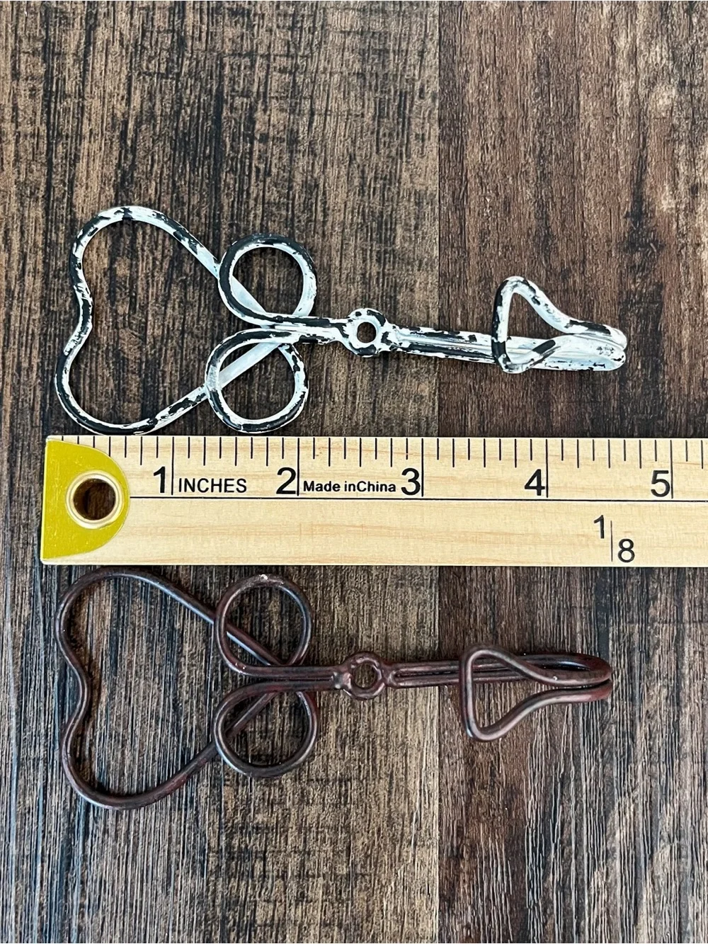 Shabby Chic Heart Wall Hooks Holders Country Chippy Wall Decor Small White Brown